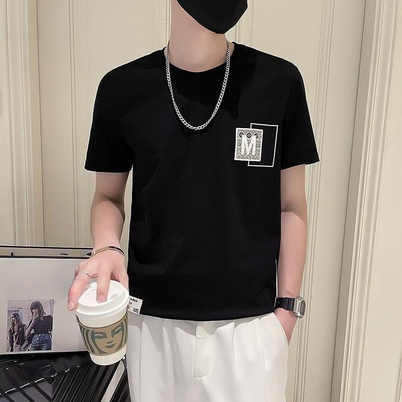 Korean Daily Lifestyle - T-shirt tendance pour homme à manches