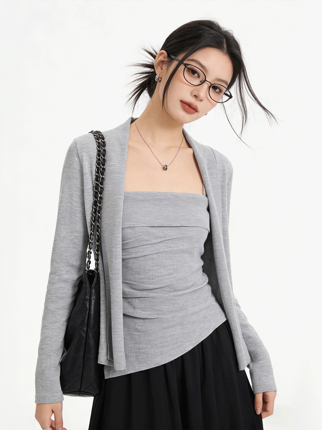 Korean Lifestyle & Kids Boutique Photos - Ensemble deux pièces tricoté court Lush